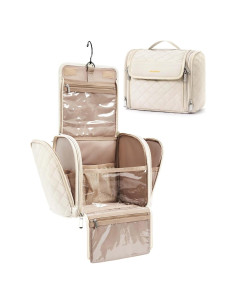 Bolsa de Aseo y Maquillaje BAGSMART Beige Grande Resistente al Agua