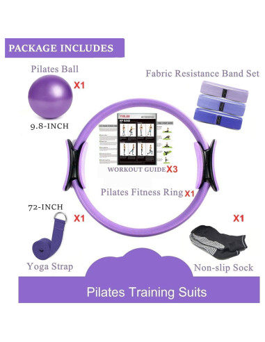 Conjunto de Anillo Pilates YXILEE 7 Piezas - Ejercicio en Casa