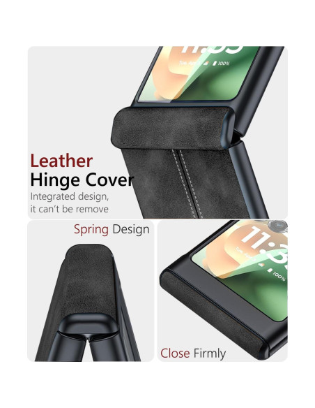 Funda Slim PU Retro para Motorola Moto Razr Ultra 2025 Negro Funda Slim PU Retro para Motorola Moto Razr Ultra 2025 Negro