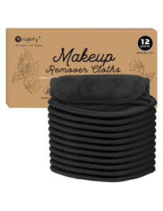 Toallitas Desmaquillantes Reutilizables Orighty 12 Piezas 12.7x12.7cm Negro
