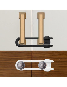 Candados de Seguridad para Gabinetes LRANFOW - Paquete de 3 Blancos 2