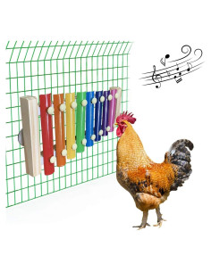 Juguete de Xilófono para Pollos Vehomy - Madera y Teclas Metálicas