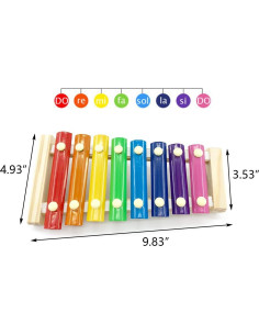 Juguete de Xilófono para Pollos Vehomy - Madera y Teclas Metálicas 2