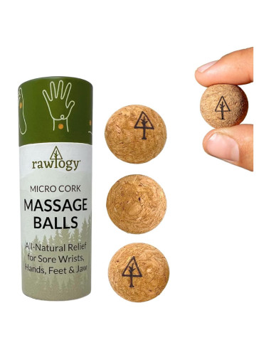 Bola de Masaje de Corcho Rawlogy - Extra Pequeña 2 cm (Paquete de 3)