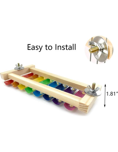 Juguete de Xilófono para Pollos Vehomy - Madera y Teclas Metálicas