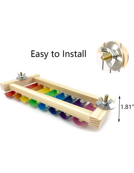 Juguete de Xilófono para Pollos Vehomy - Madera y Teclas Metálicas Juguete de Xilófono para Pollos Vehomy - Madera y Teclas Metálicas