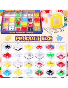 Paquete de 24 Cajas de Rompecabezas Mini Laberinto Sumind 3.81 cm 2