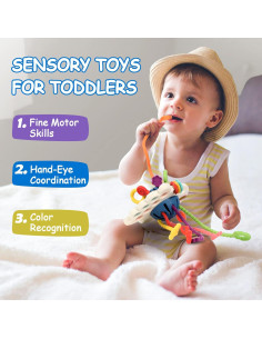 Juguete Montessori Hooku Pulpo Azul para Bebés 1 Año 2