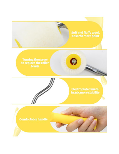 2 Mini Rodillos de Pintura de Espuma 1" Abvsdu - Herramienta Profesional