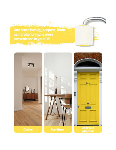 2 Mini Rodillos de Pintura de Espuma 1" Abvsdu - Herramienta Profesional