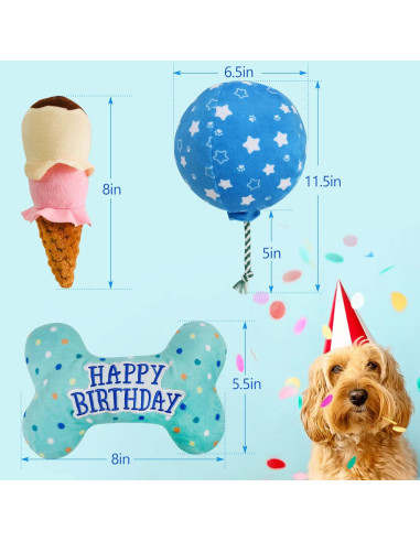 Juguetes de Cumpleaños para Perros Prime Pets - Set de 3