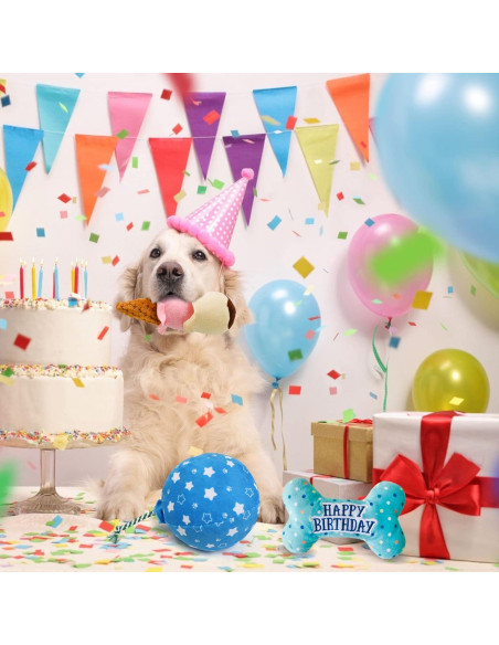 Juguetes de Cumpleaños para Perros Prime Pets - Set de 3