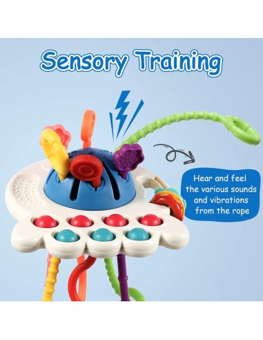 Juguete Montessori Hooku Pulpo Azul para Bebés 1 Año