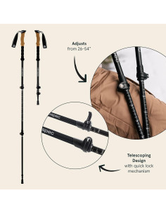 Bastones de Senderismo Retrospec Solstice Ajustables 66-137 cm 2