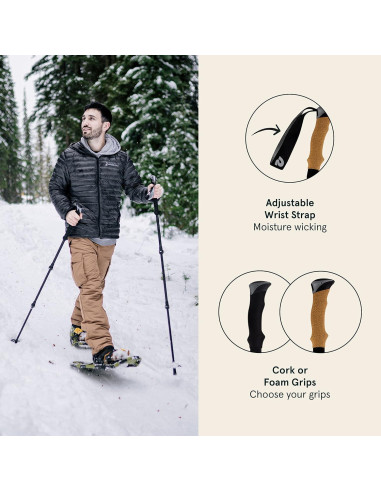 Bastones de Senderismo Retrospec Solstice Ajustables 66-137 cm