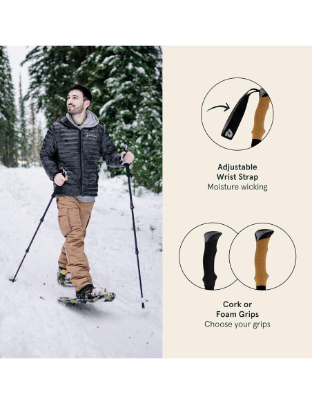 Bastones de Senderismo Retrospec Solstice Ajustables 66-137 cm