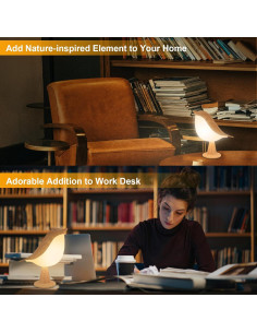 Combo 2 Lámparas de Mesa Deogos Tono Madera Recargables 2