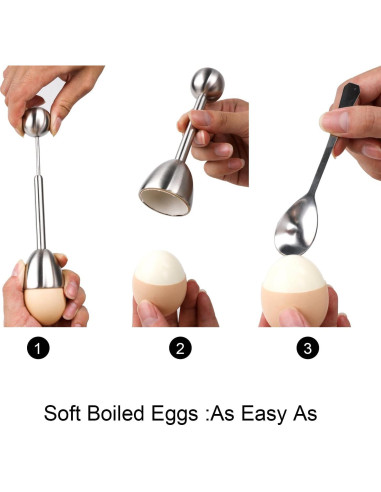 Juego Cortador de Huevos YellRin Acero Inoxidable 1 Cortador 4 Cucharas 4 Tazas