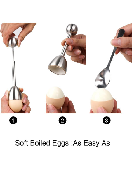 Juego Cortador de Huevos YellRin Acero Inoxidable 1 Cortador 4 Cucharas 4 Tazas