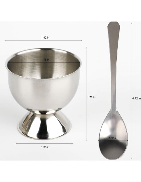 Juego Cortador de Huevos YellRin Acero Inoxidable 1 Cortador 4 Cucharas 4 Tazas