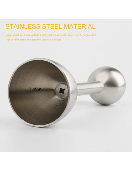 Juego Cortador de Huevos YellRin Acero Inoxidable 1 Cortador 4 Cucharas 4 Tazas