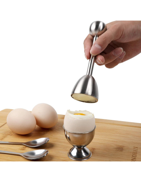 Juego Cortador de Huevos YellRin Acero Inoxidable 1 Cortador 4 Cucharas 4 Tazas