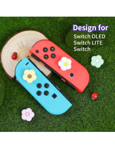 Tapa de agarre para pulgar Joycon FlyingMage 4 PCS Flores Morandi 2