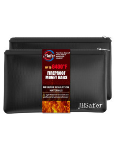 Bolsas de Dinero a Prueba de Fuego JHSafer 2pcs 27.94x16cm