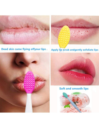 8 Piezas Cepillo Exfoliante de Labios New Prominent - Silicona Suave