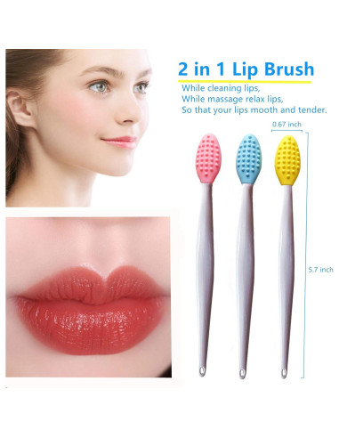 8 Piezas Cepillo Exfoliante de Labios New Prominent - Silicona Suave