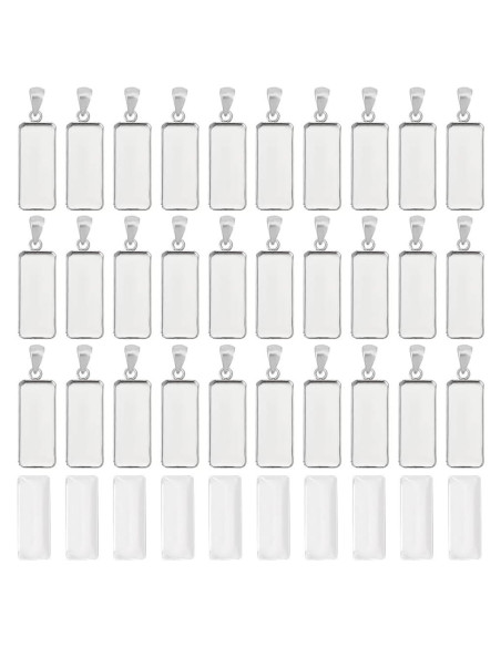 Bandeja Rectangular para Joyería UNICRAFTALE 40pcs Acero Inoxidable