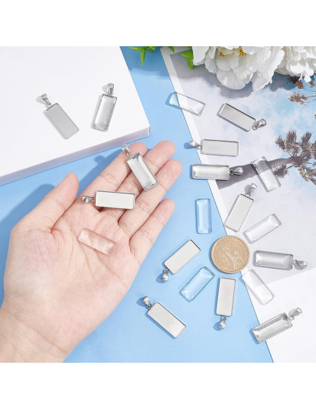 Bandeja Rectangular para Joyería UNICRAFTALE 40pcs Acero Inoxidable