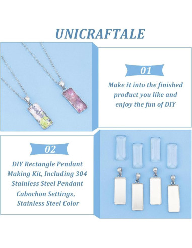 Bandeja Rectangular para Joyería UNICRAFTALE 40pcs Acero Inoxidable