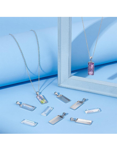 Bandeja Rectangular para Joyería UNICRAFTALE 40pcs Acero Inoxidable