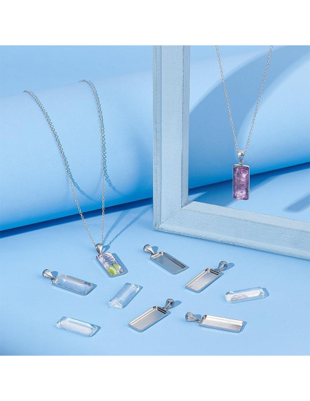 Bandeja Rectangular para Joyería UNICRAFTALE 40pcs Acero Inoxidable