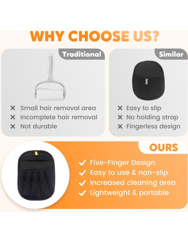 Guantes Quitapelos Seivble para Mascotas, Reutilizables y Eficientes