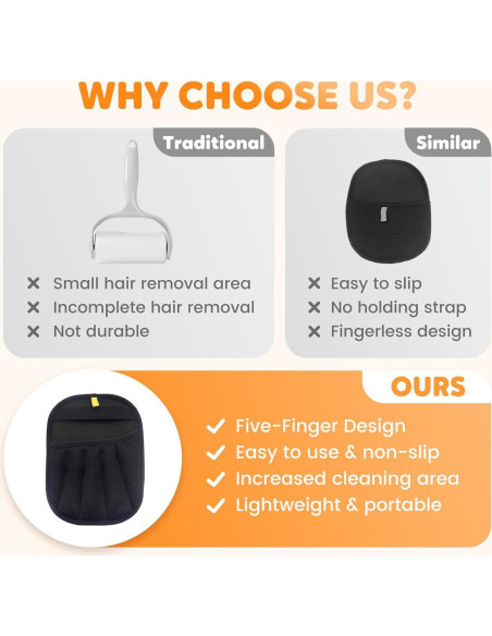 Guantes Quitapelos Seivble para Mascotas, Reutilizables y Eficientes