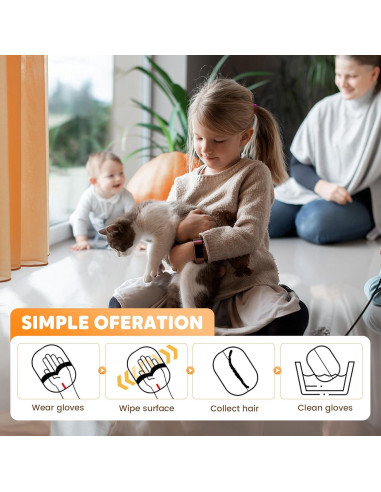 Guantes Quitapelos Seivble para Mascotas, Reutilizables y Eficientes