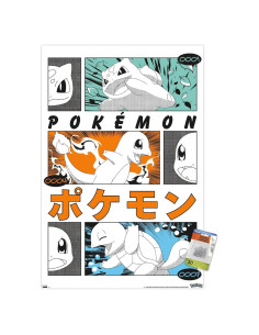 Cartel de Pared Pokémon Trio Anime Trends 56.8x86.4cm