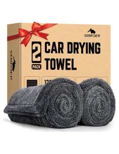 Paquete de 2 Toallas de Microfibra SMINDER 1200 GSM Gris 91x61 cm