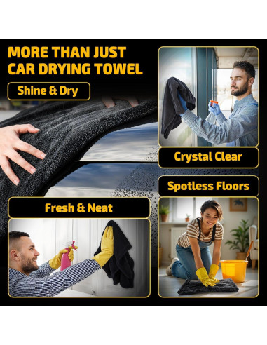 Paquete de 2 Toallas de Microfibra SMINDER 1200 GSM Gris 91x61 cm