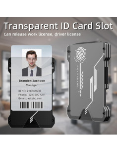 Billetera Minimalista Oaridey Verde Militar con Clip y Bloqueo RFID 2