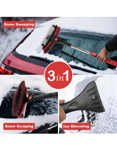 Cepillo de Nieve Extensible CARCAREZ 79-99 cm Rojo 2