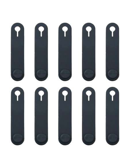 10 Sujetadores de Cable de Silicona FMHXG 60x14mm Negro