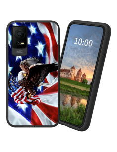 Funda TPU suave Dikoer para TCL Ion X 6.0" bandera americana