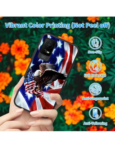 Funda TPU suave Dikoer para TCL Ion X 6.0" bandera americana