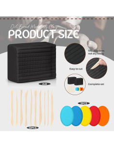 Kit de Arcilla de Modelado Feifeiya 2x900g Negro + Herramientas 2