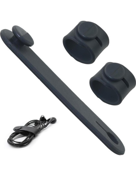 10 Sujetadores de Cable de Silicona FMHXG 60x14mm Negro