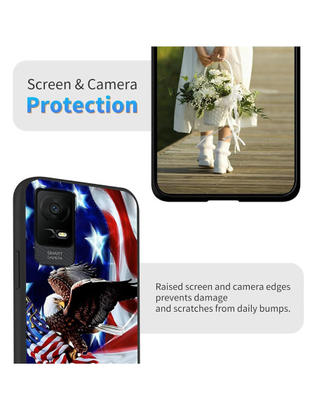 Funda TPU suave Dikoer para TCL Ion X 6.0" bandera americana