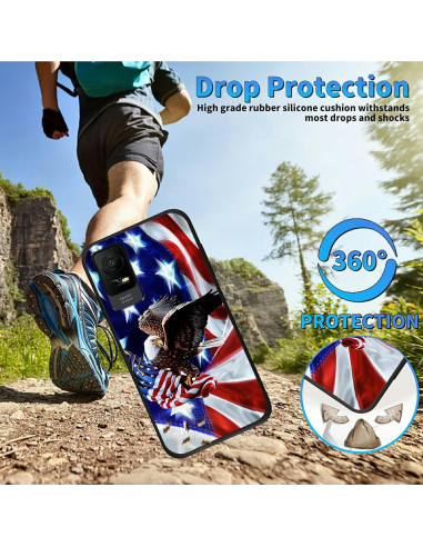 Funda TPU suave Dikoer para TCL Ion X 6.0" bandera americana